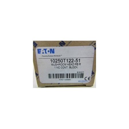 Eaton Pushbuttons Non-Illuminated 1NC Red NEMA 3/3R/4/4X/12/13 Mushroom Button 10250T122-51